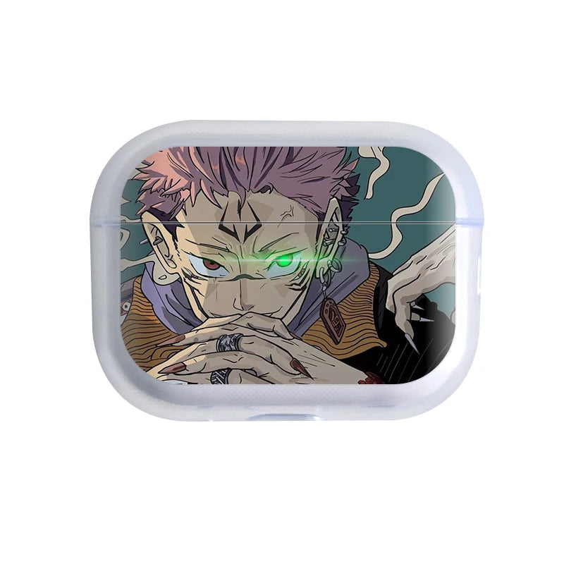 Jujutsu Kaisen Gojo Satoru Earphone Case for Apple Airpods 4 2 3 Pro Transparent Anime Airpods Case