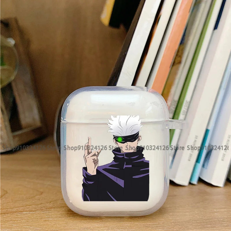 Anime Jujutsu Kaisen Phone Case for Airpods Pro 3 2 1 Pro Gojo Satoru Manga Bluetooth Earphone Cases Black Airpod Cover