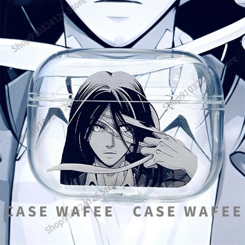 Attack on Titan Earphone Case for Airpods 4 2 3 Pro 1 2 Soft Wirless Bluetooth Headphone Cover Cartoon Anime Airpods Case