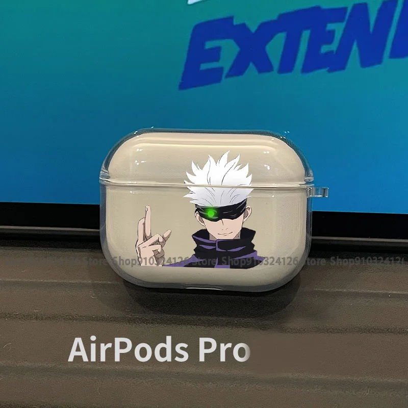 Anime Jujutsu Kaisen Phone Case for Airpods Pro 3 2 1 Pro Gojo Satoru Manga Bluetooth Earphone Cases Black Airpod Cover