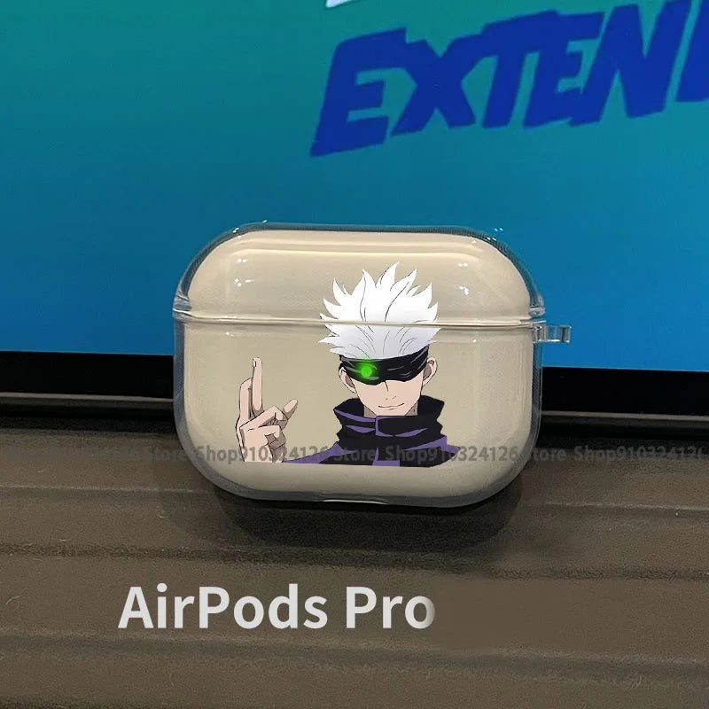 Anime Jujutsu Kaisen Phone Case for Airpods Pro 3 2 1 Pro Gojo Satoru Manga Bluetooth Earphone Cases Black Airpod Cover