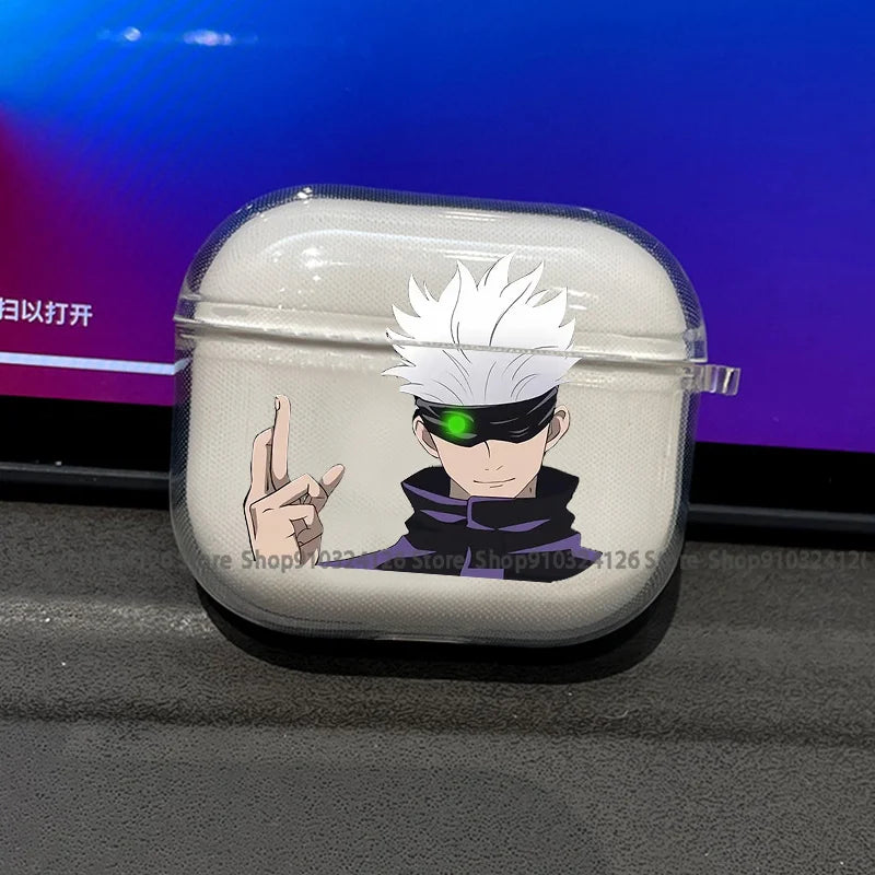 Anime Jujutsu Kaisen Phone Case for Airpods Pro 3 2 1 Pro Gojo Satoru Manga Bluetooth Earphone Cases Black Airpod Cover