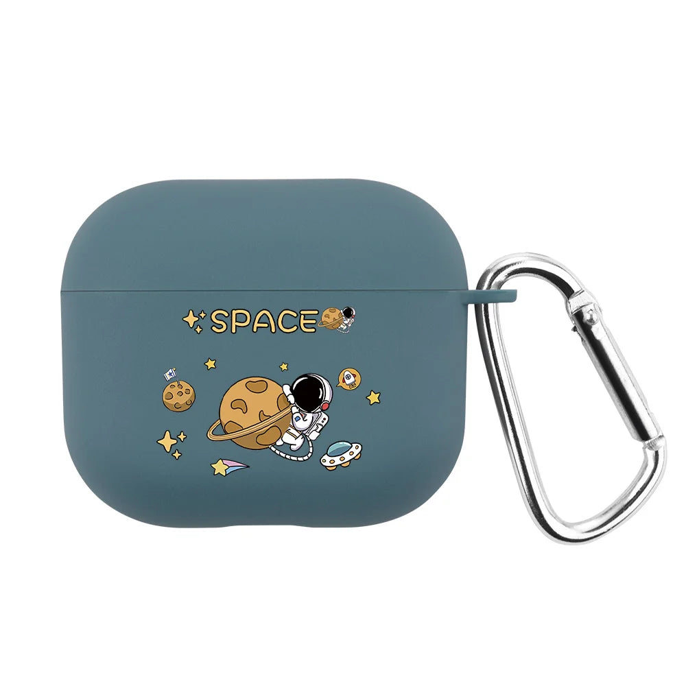 Space Astronaunt Case for Apple Airpods Pro 2 3 USB C Case Soft Silicone Case for Airpods 3 4 2024 Cover for Airpod Pro2 Funda
