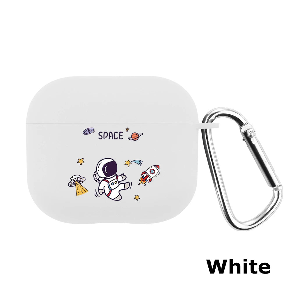 Space Astronaunt Case for Apple Airpods Pro 2 3 USB C Case Soft Silicone Case for Airpods 3 4 2024 Cover for Airpod Pro2 Funda
